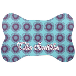 Concentric Circles Bone Shaped Dog Food Mat (Large) (Personalized)