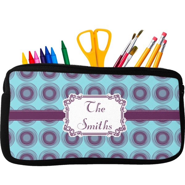 Custom Concentric Circles Neoprene Pencil Case (Personalized)