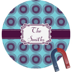 Concentric Circles Round Fridge Magnet (Personalized)