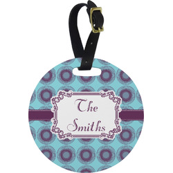 Concentric Circles Plastic Luggage Tag - Round (Personalized)