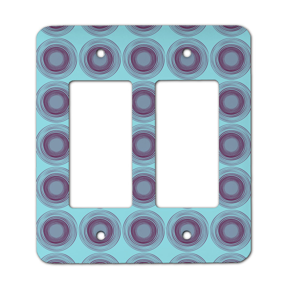 Custom Concentric Circles Rocker Style Light Switch Cover - Two Switch