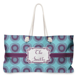 Concentric Circles Large Tote Bag with Rope Handles (Personalized)