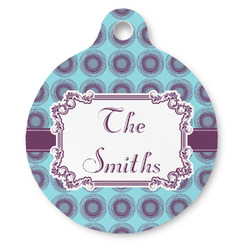 Concentric Circles Round Pet ID Tag - Large (Personalized)