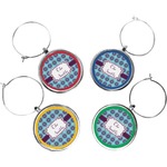 Concentric Circles Wine Charms (Set of 4) (Personalized)