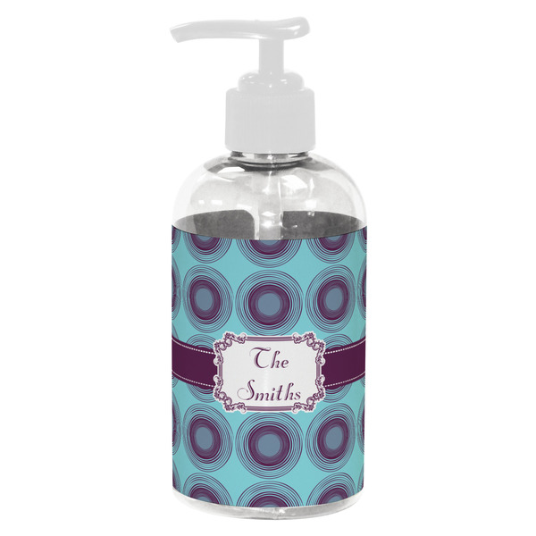 Custom Concentric Circles Plastic Soap / Lotion Dispenser (8 oz - Small - White) (Personalized)