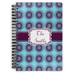 Concentric Circles Spiral Notebook - 7x10 w/ Name or Text