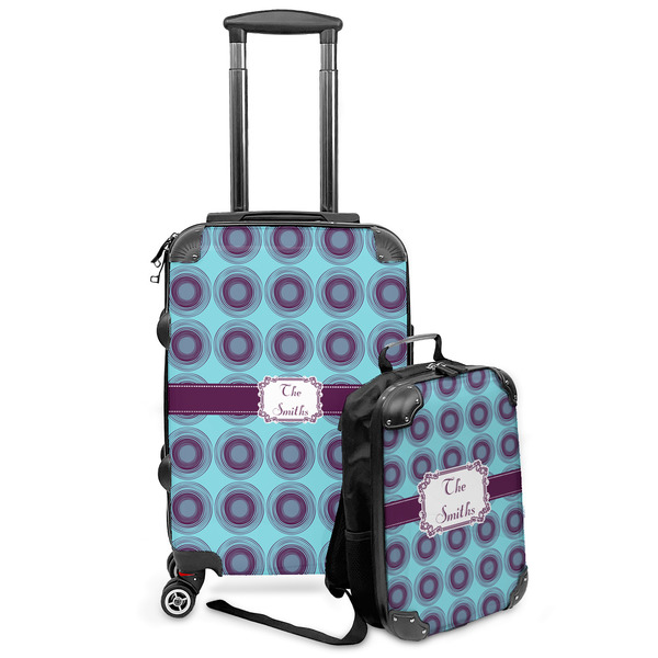 Custom Concentric Circles Kids 2-Piece Luggage Set - Suitcase & Backpack (Personalized)