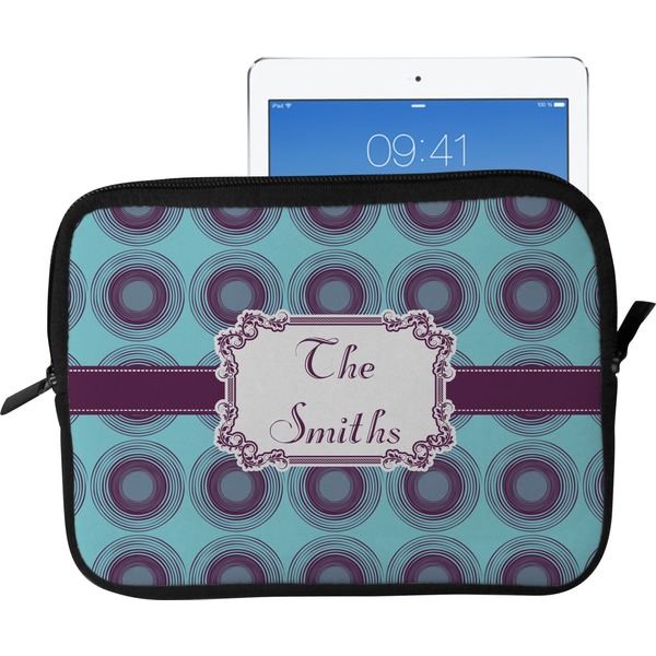 Custom Concentric Circles Tablet Case / Sleeve - Large (Personalized)