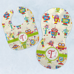 Rocking Robots Baby Bib & Burp Set w/ Name and Initial