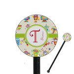 Rocking Robots 5.5" Round Plastic Stir Sticks - Black - Single Sided (Personalized)