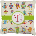 Rocking Robots Faux-Linen Throw Pillow 26" (Personalized)