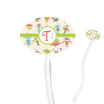 Rocking Robots 7" Oval Plastic Stir Sticks - Clear (Personalized)