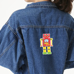 Rocking Robots Twill Iron On Patch - Custom Shape - X-Large