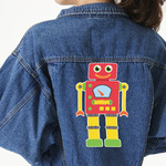 Rocking Robots Twill Iron On Patch - Custom Shape - 3XL - Set of 4