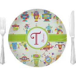 Rocking Robots Glass Lunch / Dinner Plate 10" (Personalized)