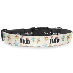 Rocking Robots Deluxe Dog Collar - Extra Large (16" to 27") (Personalized)