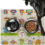 Rocking Robots Dog Food Mat - Large w/ Name and Initial