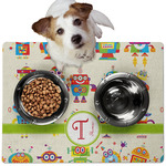 Rocking Robots Dog Food Mat - Medium w/ Name and Initial