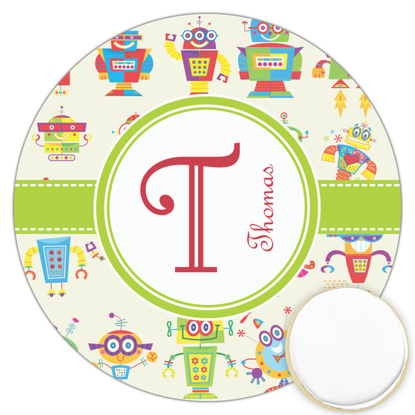 Custom Rocking Robots Printed Cookie Topper - 3.25" (Personalized)