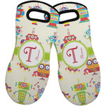 Rocking Robots Neoprene Oven Mitts - Set of 2 w/ Name and Initial