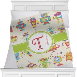 Rocking Robots Minky Blanket - Toddler / Throw - 60"x50" - Single Sided (Personalized)