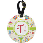 Rocking Robots Plastic Luggage Tag - Round (Personalized)