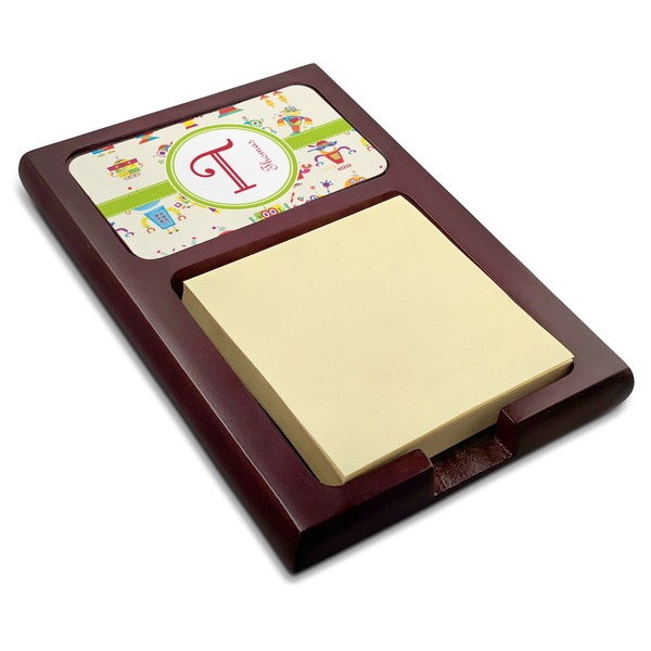 Custom Rocking Robots Red Mahogany Sticky Note Holder (Personalized)