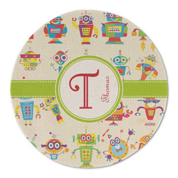 Rocking Robots Round Linen Placemat (Personalized)