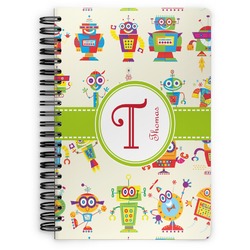 Rocking Robots Spiral Notebook - 7x10 w/ Name and Initial