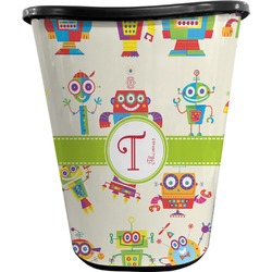 Rocking Robots Waste Basket - Double Sided (Black) (Personalized)