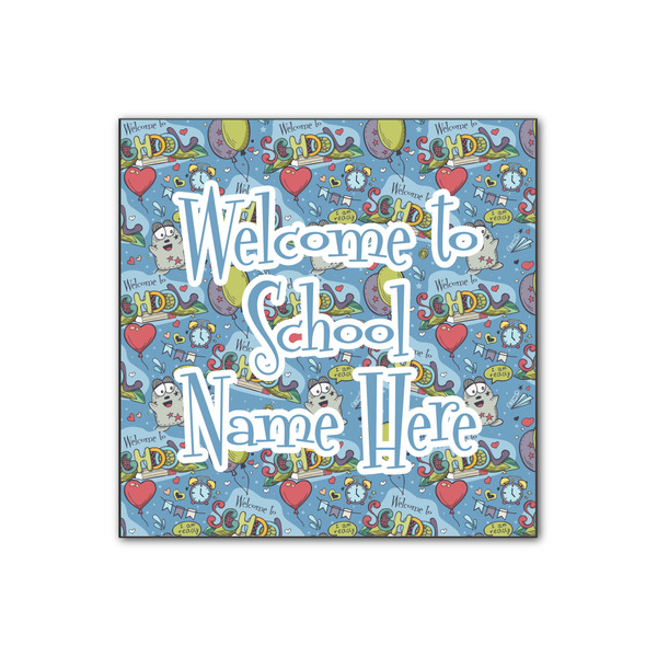 Custom Welcome to School Wood Print - 12x12 (Personalized)