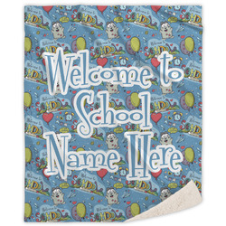 Welcome to School Sherpa Throw Blanket - 60"x80" (Personalized)