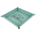 Welcome to School Faux Leather Dice Tray - 9" x 9"  - Teal (Personalized)