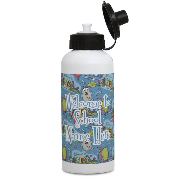 Custom Welcome to School Water Bottles - Aluminum - 20 oz - White (Personalized)