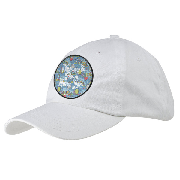 Custom Welcome to School Baseball Cap - White (Personalized)