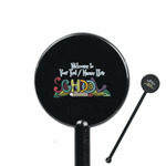 Welcome to School 5.5" Round Plastic Stir Sticks - Black - Double Sided (Personalized)