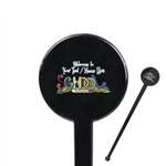 Welcome to School 7" Round Plastic Stir Sticks - Black - Double Sided (Personalized)