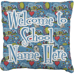 Welcome to School Faux-Linen Throw Pillow (Personalized)