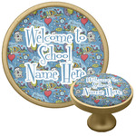 Welcome to School Cabinet Knob - Gold (Personalized)