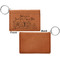 Welcome to School Cognac Leatherette Keychain ID Holders - Front Apvl