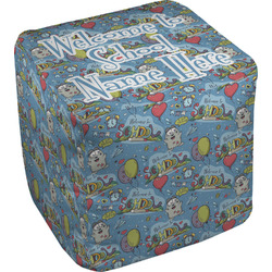 Welcome to School Cube Pouf Ottoman - 13" (Personalized)