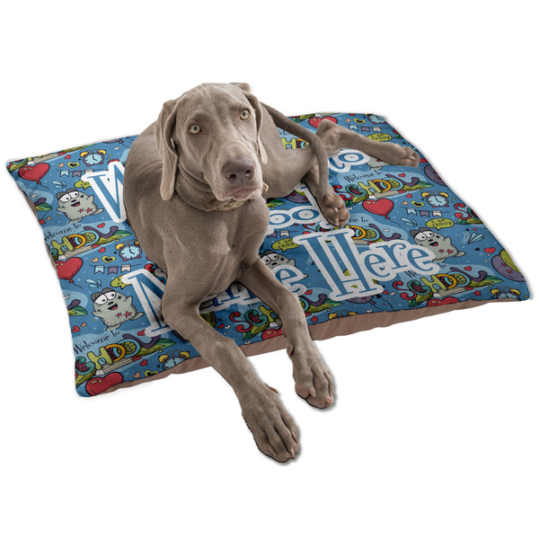 Custom Welcome to School Dog Bed - Large w/ Name or Text