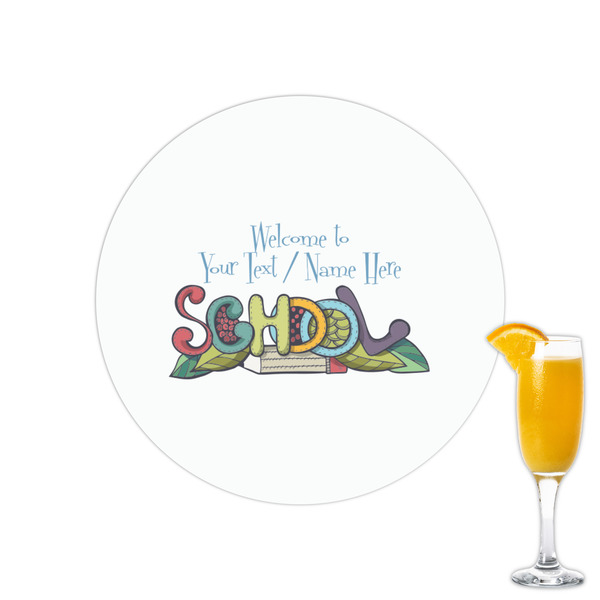 Custom Welcome to School Printed Drink Topper - 2.15" (Personalized)