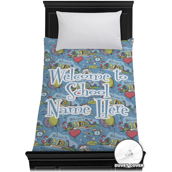 Custom Welcome to School Duvet Cover - Twin XL (Personalized)