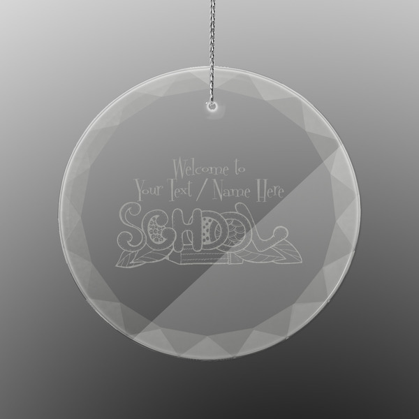 Custom Welcome to School Engraved Glass Ornament - Round (Personalized)