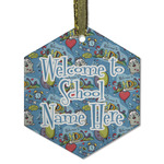 Welcome to School Flat Glass Ornament - Hexagon w/ Name or Text