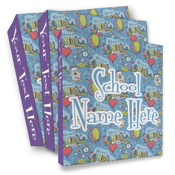 Custom Welcome to School 3 Ring Binder - Full Wrap (Personalized)