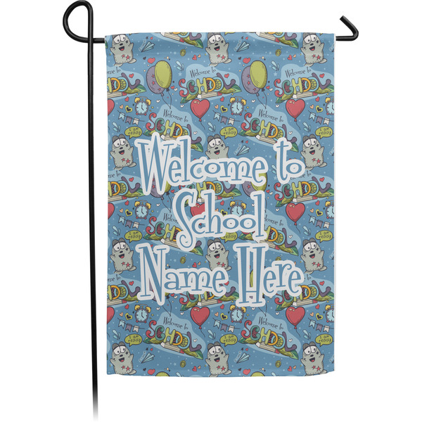 Custom Welcome to School Small Garden Flag - Single Sided w/ Name or Text