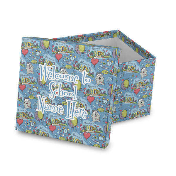 Custom Welcome to School Gift Box with Lid - Canvas Wrapped (Personalized)