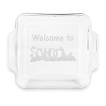 Welcome to School Glass Cake Dish with Truefit Lid - 8in x 8in (Personalized)